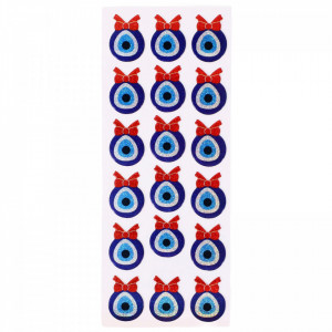 Set Sticker 3D pentru copii, Ochiul turcesc, 18 piese, CB311, 2 cm, Multicolor