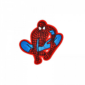 Petic textil / patch brodat, Spiderman, 7 cm, Rosu
