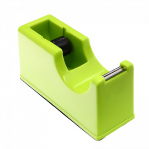 Dispenser banda adeziva/scotch, cu greutate de sustinere, pentru birou, 17 x 6 x 7.6 cm, Verde