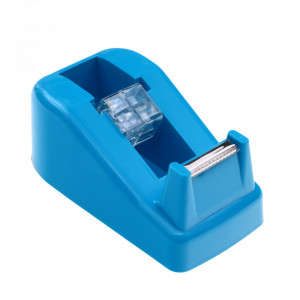Dispenser banda adeziva/scotch, cu greutate de sustinere, pentru birou, 10.3 x 5.8 x 4.1 cm, Albastru