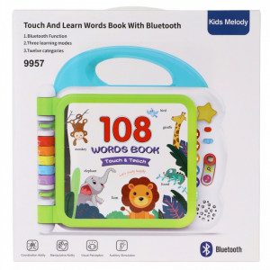 Jucarie interactiva pentru invatat engleza, Words Book, Bluetooth, 12 categorii de cuvinte