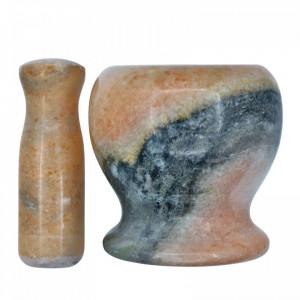 Mojar cu pistil, piatra, 10.3 x 10.3 cm, Portocaliu