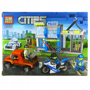 Set de constructie, tip City Police,Masina de politie, 82 piese