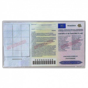 Husa certificat de inmatriculare, AUTO, 12 x 21.5 cm, Transparent