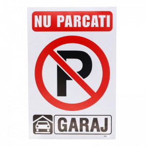 Indicator autocolant "NU PARCATI / GARAJ" 30 x 20 cm
