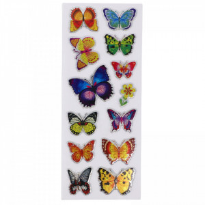 Set Sticker 3D pentru copii, Fluturi, 13 piese, CB395, 2 - 3 cm, Multicolor