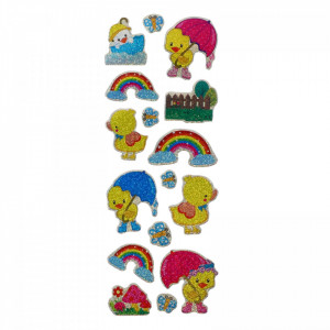 Set Sticker 3D pentru copii, Puisori, 16 piese, CB431, 1 - 3 cm, Multicolor