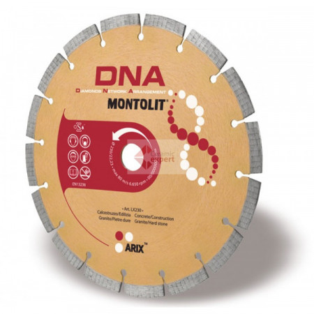 Disc diamantat Montolit DNA LX115 - taiere uscata - pt. beton, granit, piatra dura, etc.