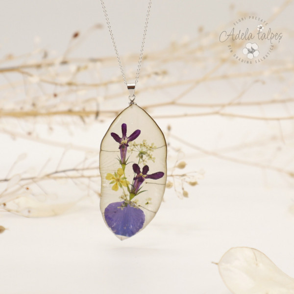 pandantiv Lunaria "Ikebana mov"