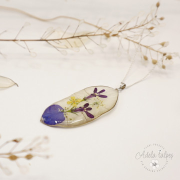 pandantiv Lunaria "Ikebana mov"