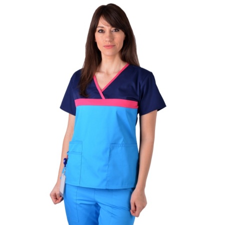 Bluza medicala ColorMIX bleumarin / turcoaz