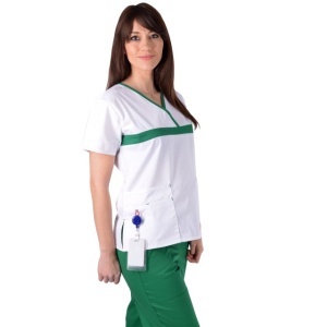 Bluza ColorMIX alb / verde
