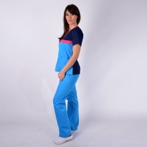 Bluza medicala ColorMIX bleumarin / turcoaz