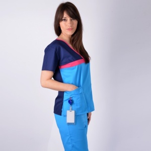 Bluza medicala ColorMIX bleumarin / turcoaz