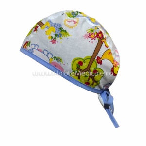 Boneta din bumbac subtire Little Farm