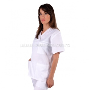 Bluza medicala unisex alba