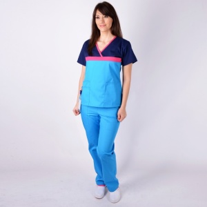 Bluza medicala ColorMIX bleumarin / turcoaz