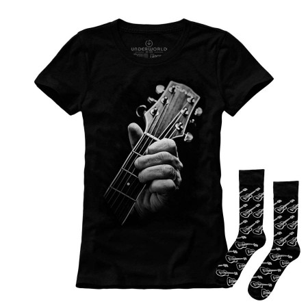 Set cadou T-shirt femeie + șosete UNDERWORLD Guitar