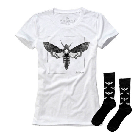 Set cadou T-shirt femeie + șosete UNDERWORLD Night butterfly