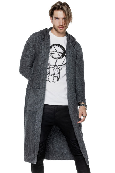 Cardigan UNDERWORLD asimetric cu glugă în negru