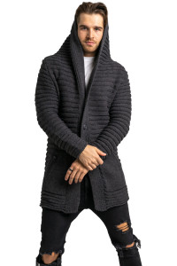 Cardigan UNDERWORLD asimetric cu glugă