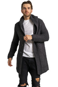 Cardigan UNDERWORLD asimetric cu glugă