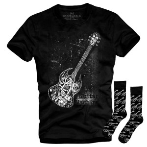 Set cadou T-shirt + șosete UNDERWORLD Guitar machine