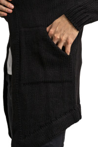 Cardigan UNDERWORLD asimetric cu glugă în negru
