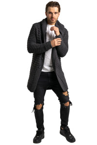 Cardigan UNDERWORLD asimetric cu glugă