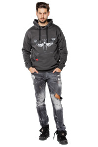 Hanorac cu buzunar marsupiu UNDERWORLD unisex Night Butterfly