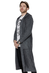 Cardigan UNDERWORLD asimetric cu glugă în negru