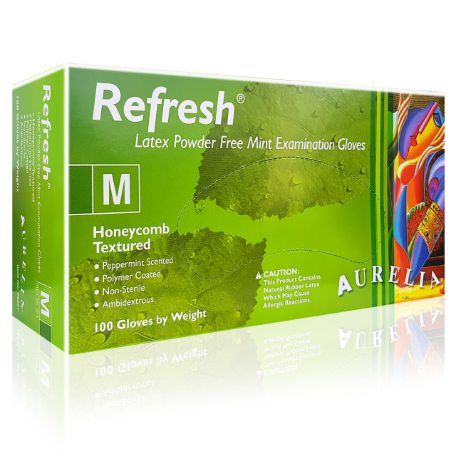 Manusi Latex Nepudrate Mentolate Aurelia® Refresh® 100 Buc