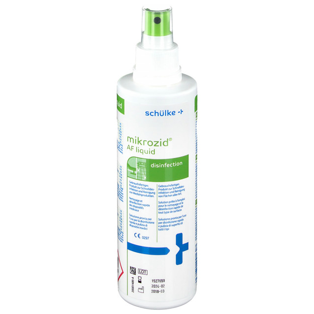 Mikrozid AF Liquid Schülke Flacon cu Pulverizator 250 ml, Solutie pentru Dezinfectie Rapida