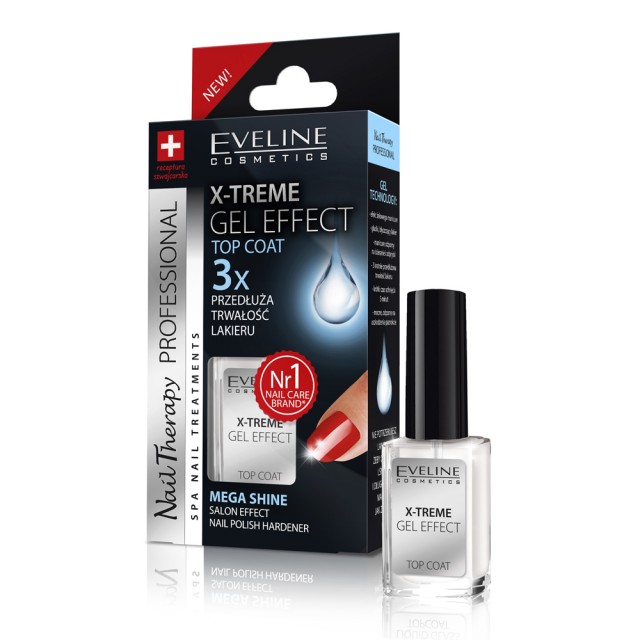 Tratament si Top Coat Luciu Eveline Cosmetics X-TREM Gel Effect - 2 | YEO