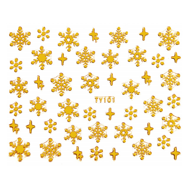 Abtibilde Unghii Motive Decorative Fulgi de Zapada \'Gold Snowflakes\' No. TY0101