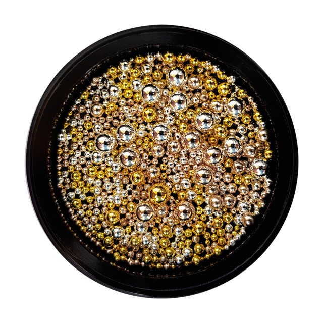 Bilute Caviar Unghii, Marimi Diferite, Auriu si Argintiu