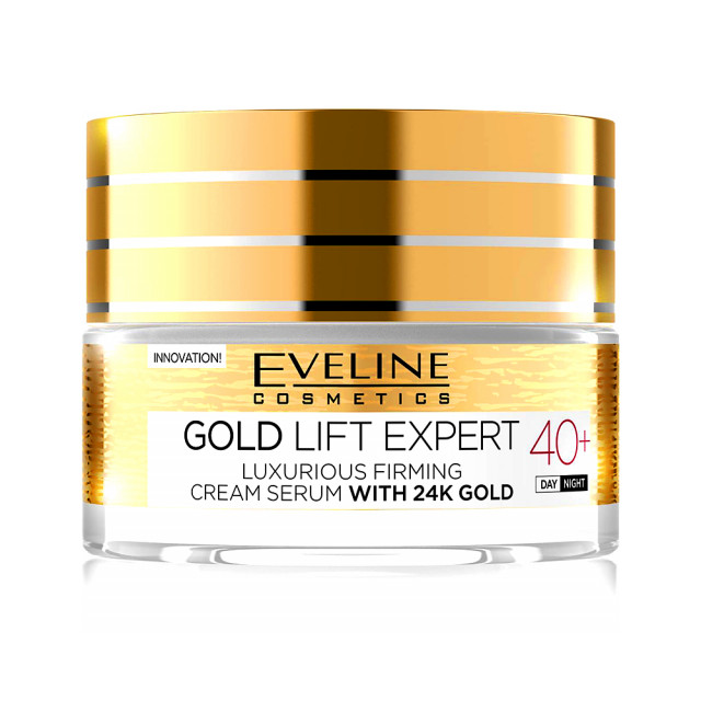 Ser de Lux si Crema Antirid pentru Fermitatea Tenului Gold 24K Lift Expert 40+ Eveline Cosmetics