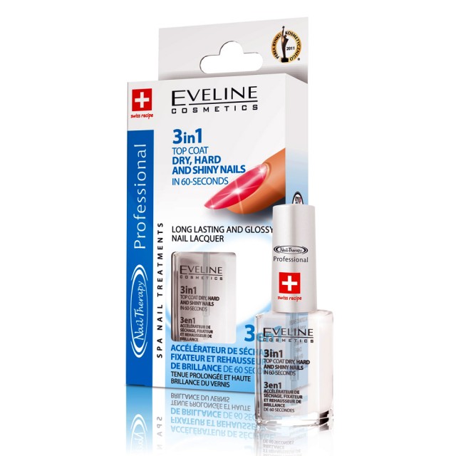 Tratament Unghii 3 in 1 Eveline Cosmetics Dry Hard and Shine Polish in 60 Seconds - 2 | YEO