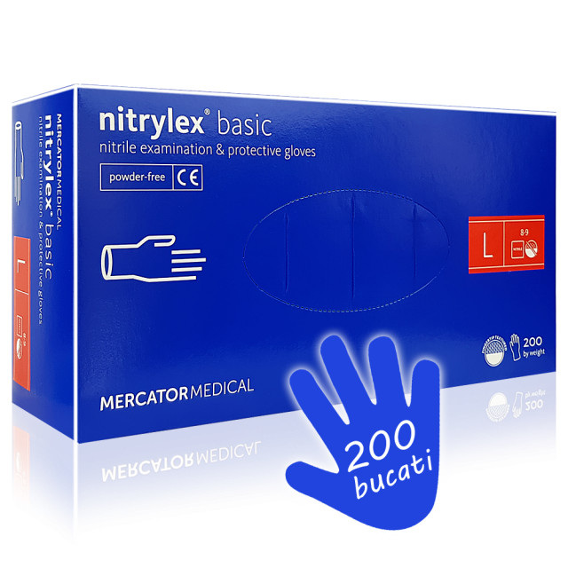 Manusi Examinare si Protectie Nepudrate Nitrylex® Basic Dark Blue 200 Buc