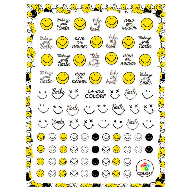 Abtibilde Unghii cu Motive Decorative \'Emoticon Smile :)\' CA-002, Stickere Unghii