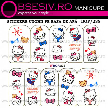 Abţibilde pe Bază de Apă (4 seturi) BOP/236 - BOP/239 (Abtibilduri Unghii - Tatuaje Unghii - Nail Stickere - Water Nail Art)