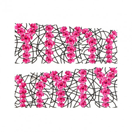 Stickere Unghii pe Bază de Apă, Model PINK ROSES, Cod LR-995 (Abtibilduri Unghii - Tatuaje Unghii - Nail Stickere - Water Nail Art)