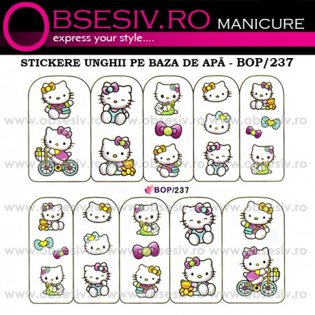 Abţibilde pe Bază de Apă (4 seturi) BOP/236 - BOP/239 (Abtibilduri Unghii - Tatuaje Unghii - Nail Stickere - Water Nail Art)