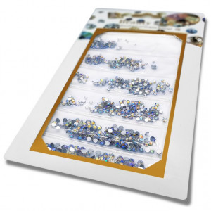 Pietricele Unghii Tip Swarovski, 5 Marimi, Reflexii Albastrui