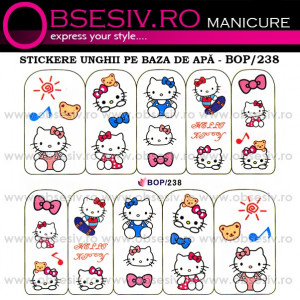 Abţibilde pe Bază de Apă (4 seturi) BOP/236 - BOP/239 (Abtibilduri Unghii - Tatuaje Unghii - Nail Stickere - Water Nail Art)