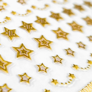 Abtibilde Unghii Aspect Metalizat Culoare Auriu Model 'Only Stars' No. YDZ055