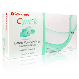 Manusi Latex Nepudrate cu Menta Lanolina si Vitamina E Cranberry Cyntek 100 Buc
