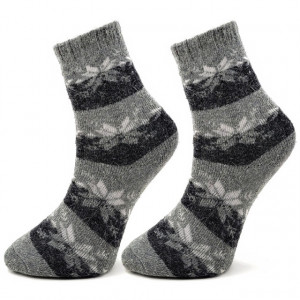 Sosete Calduroase din Blana de Iepure Set 2 Buc. Model 'Winter Gray' Culoare Gri