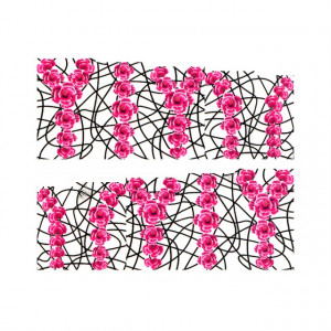 Stickere Unghii pe Bază de Apă, Model PINK ROSES, Cod LR-995 (Abtibilduri Unghii - Tatuaje Unghii - Nail Stickere - Water Nail Art)