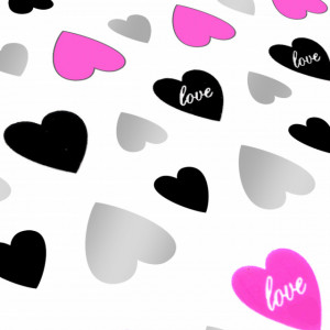 Abtibilde Unghii Culoare Roz, Negru, Argintiu Model 'Diversified Love' No. Z-D4214